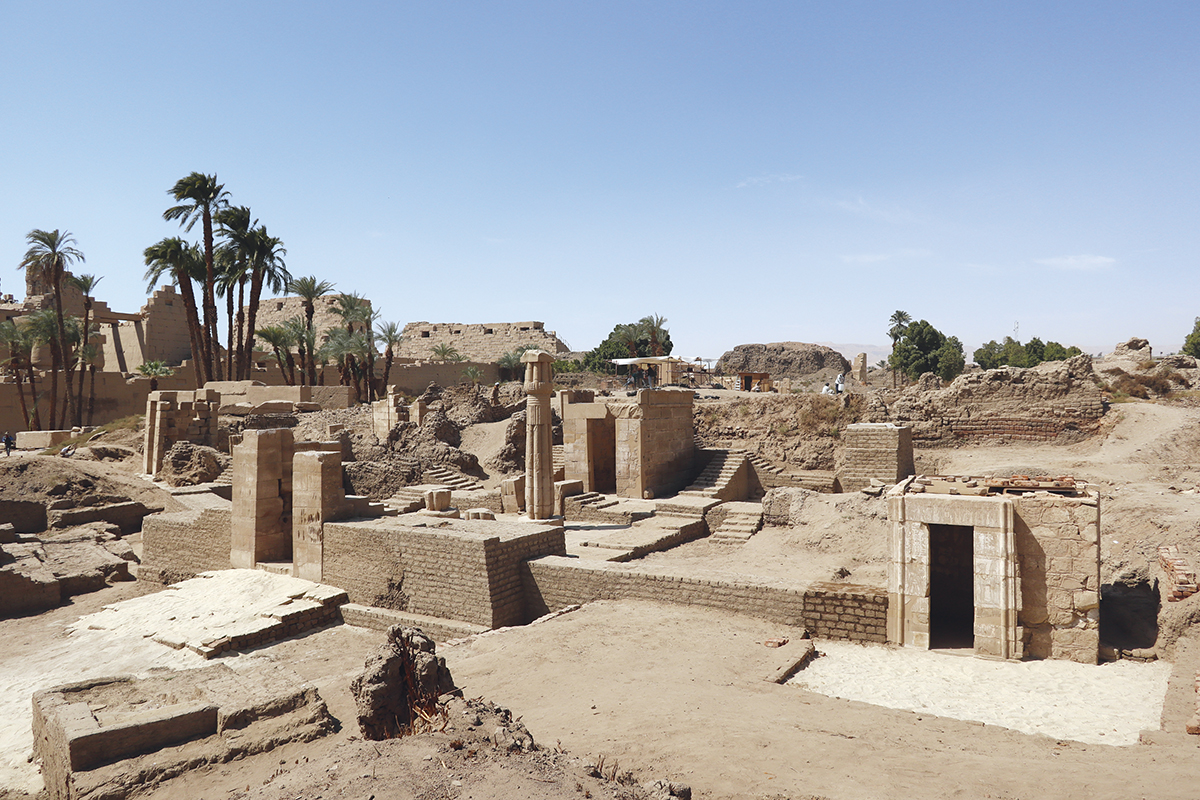 Vue des chapelles osiriennes du nord © Mission des sanctuaires osiriens de Karnak / L. Coulon