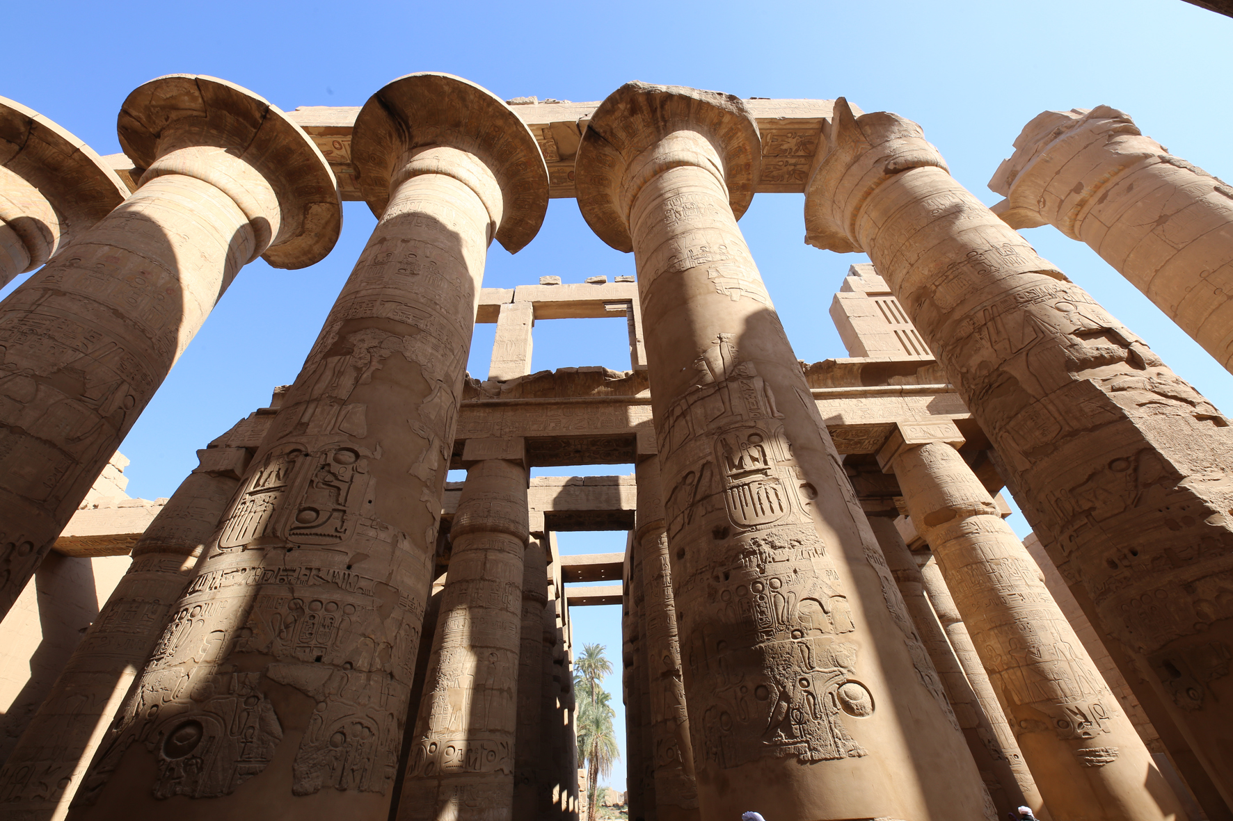 Vue des grandes colonnes de l’allée centrale, ©E. Laroze