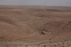 Vue d’ensemble de la profonde vallée du wādī al-Ḥirī (© Projet QUZAY)